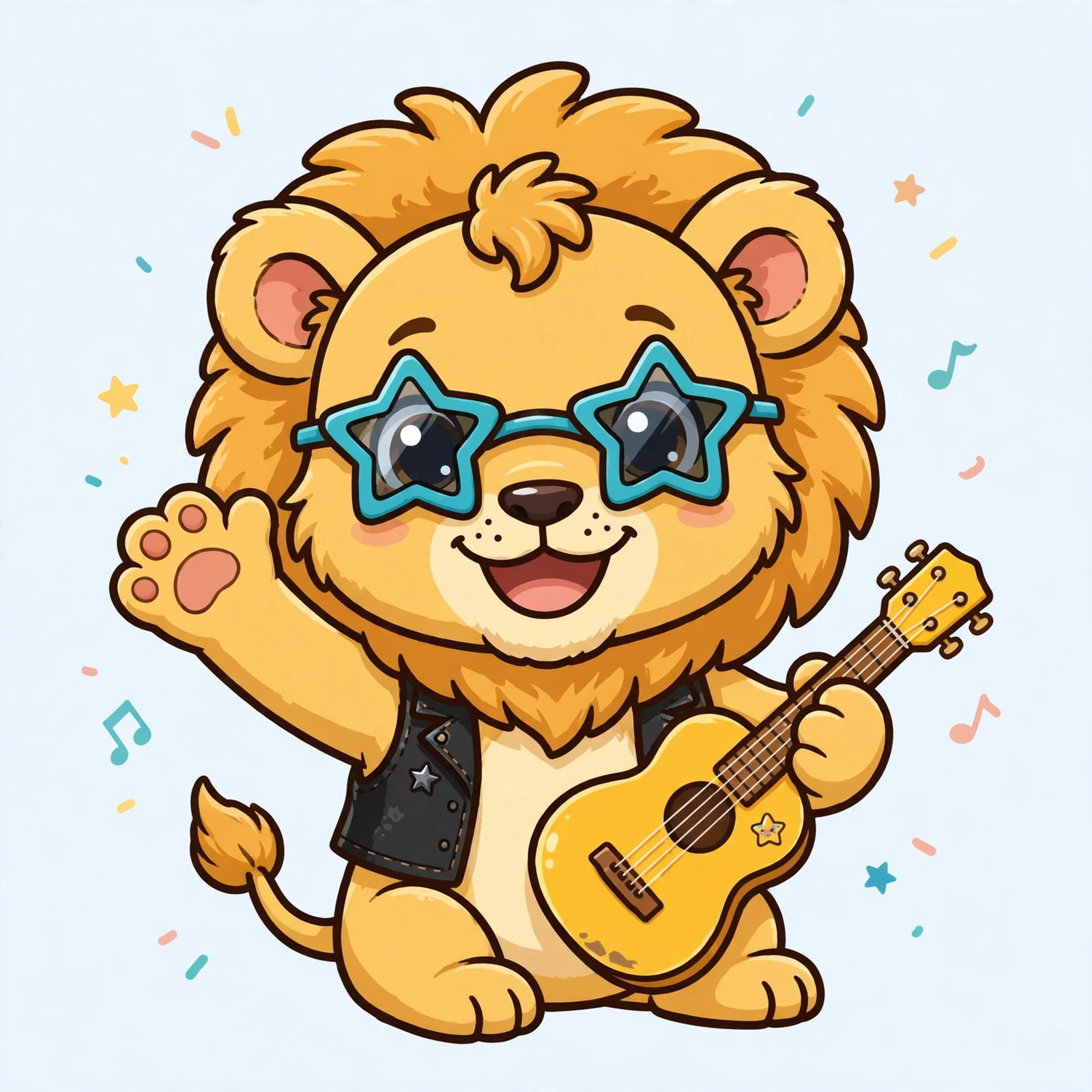 Rocco the little rockstar lion cub mascot